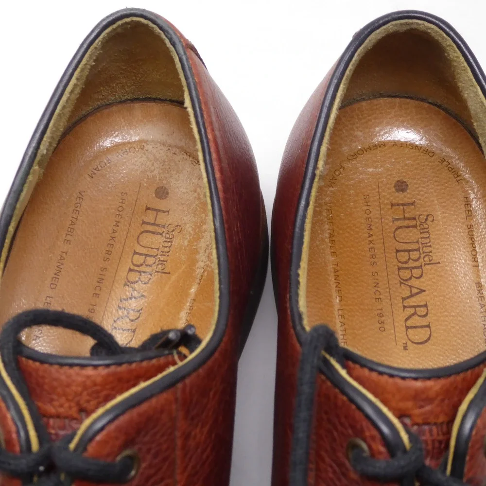 Samuel Hubbard Mens Highlander Oxfords Brown Pebbled Leather 10